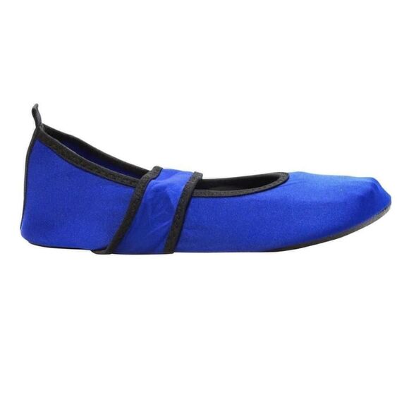 Nufoot Mary Janes Shoes Foldable & Flexible Flats Slipper Royal Blue Size Large - Picture 3 of 4